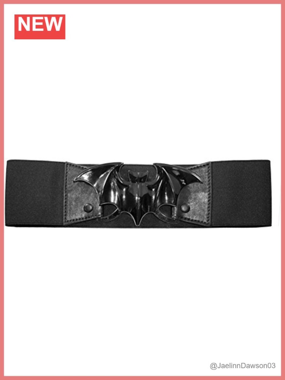 Women's Bat Elastic Waist Belt Split Buckle Vintage Style L/XL